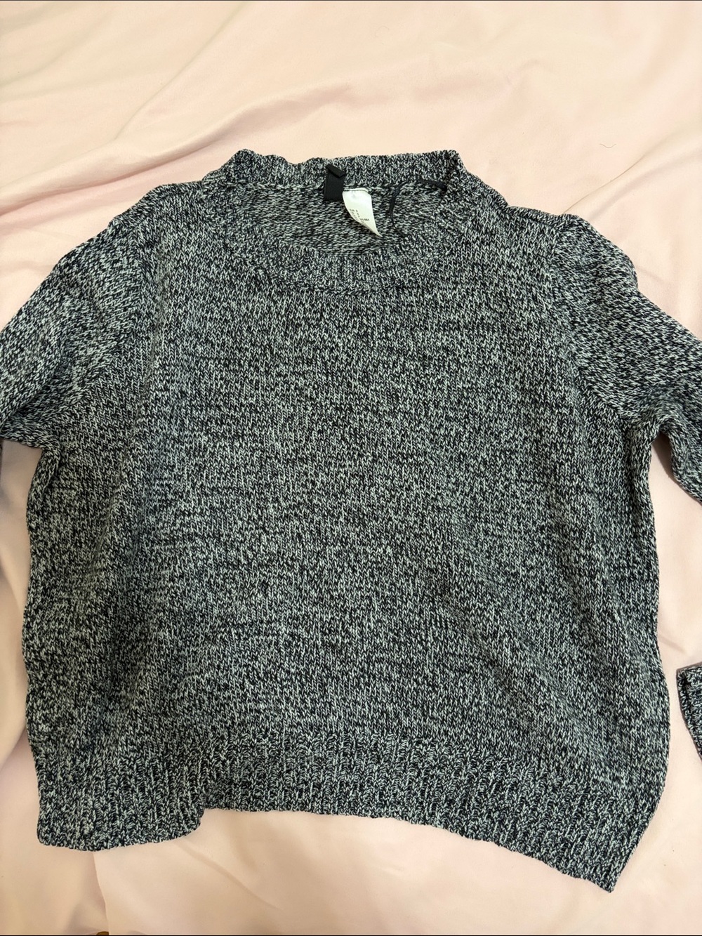 Divided Marled Black & White Scoopneck Sweater